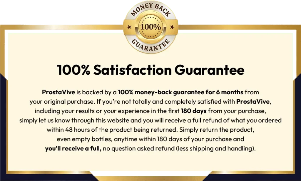 ProstaVive Money Back Guarantee