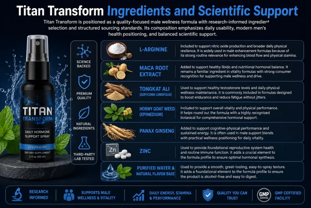 Titan Transform Ingredients and Scientific Support