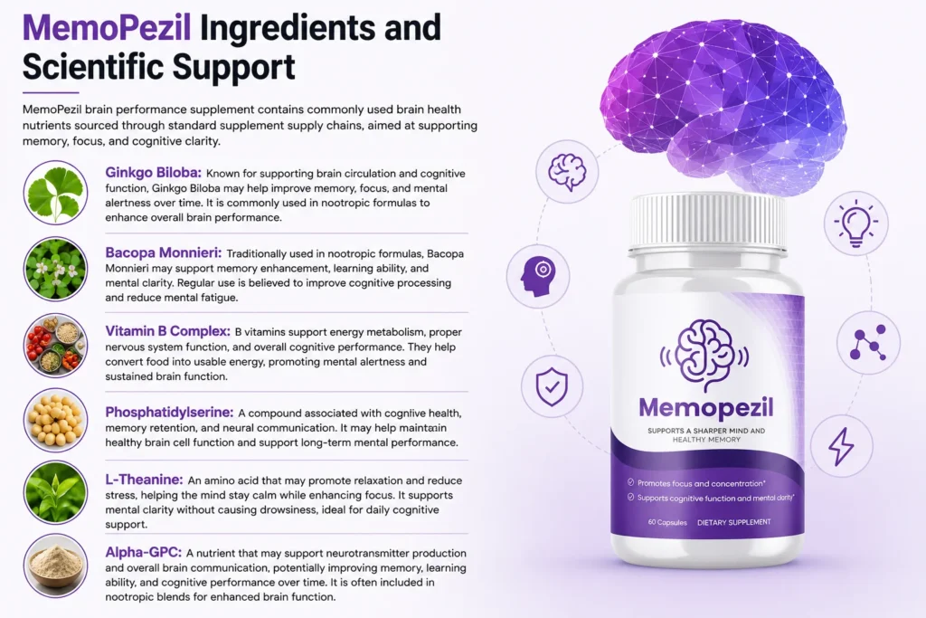 MemoPezil Ingredients