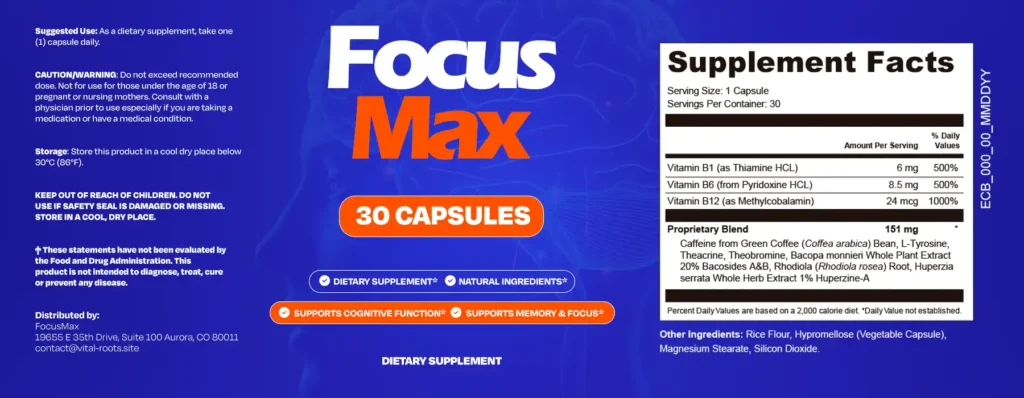 FocusMax Supplement Facts