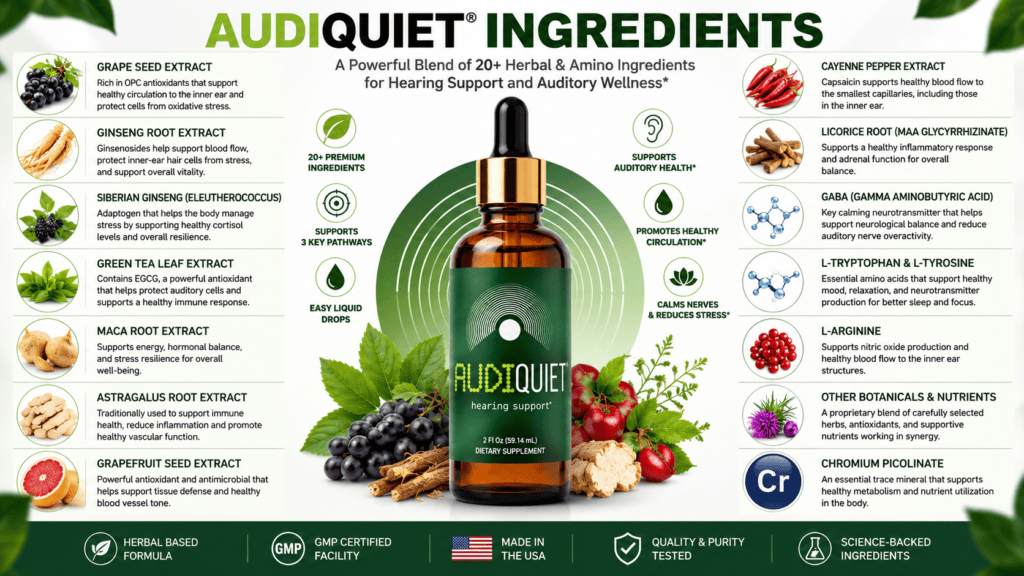 AudiQuiet Ingredients List