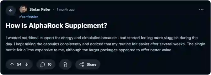 AlphaRock Reddit Reviews