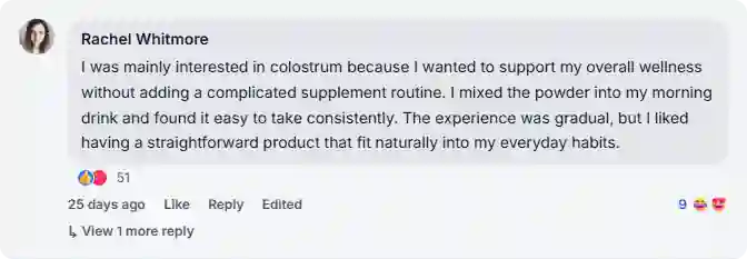 Colostrum Superfood Powder Facebook Reviews