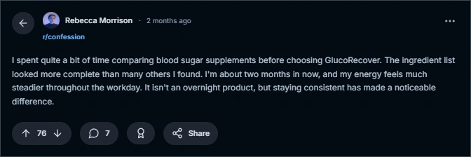 GlucoRecover Reddit Reviews
