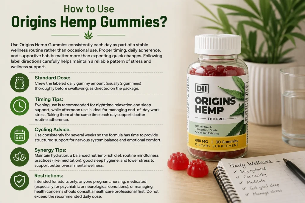 How to Use Origins Hemp Gummies
