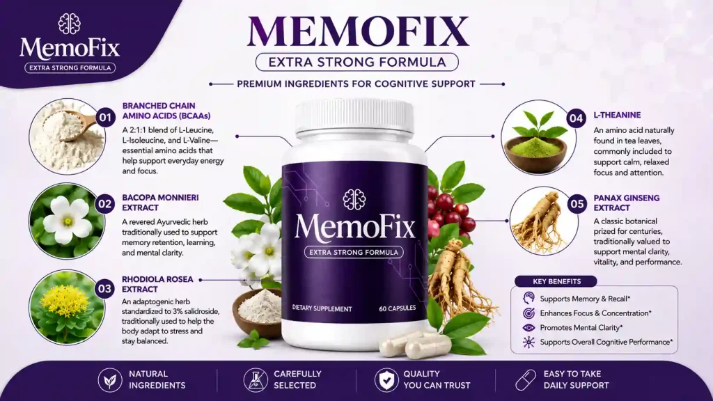 MemoFix Ingredients List