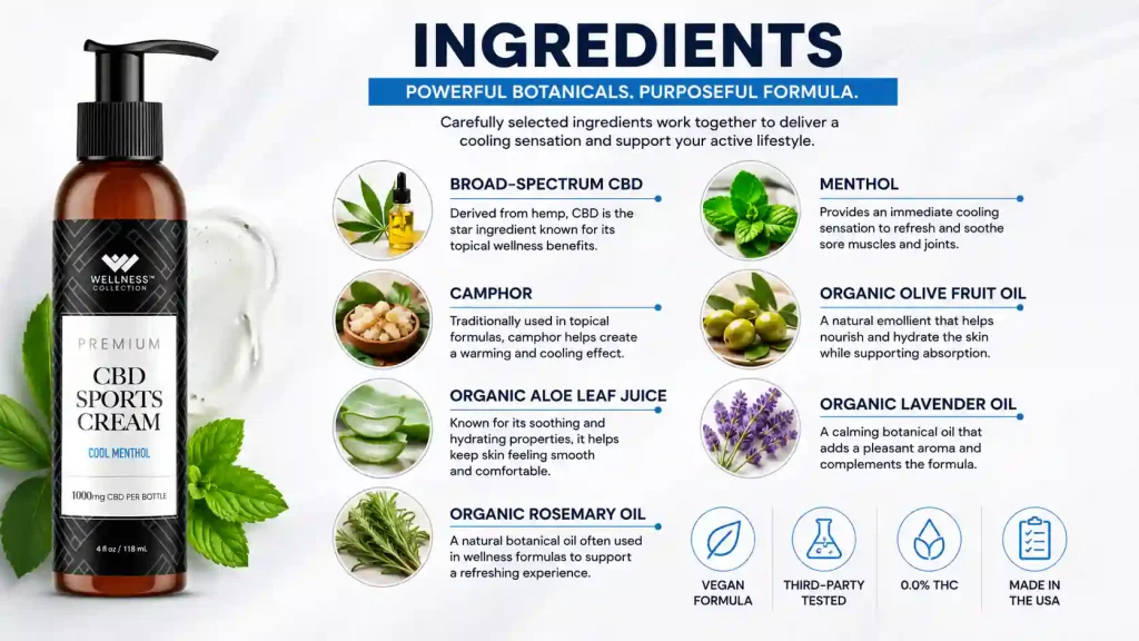 CBD Sports Cream Ingredients List