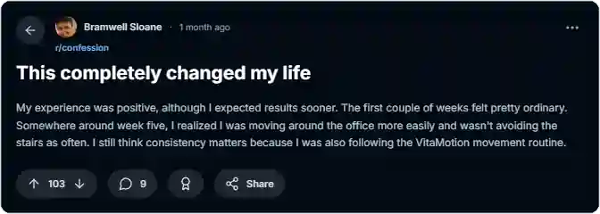 VitaMotion Reddit Reviews
