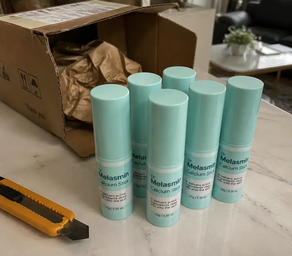 dr melasmin calcium stick unboxing