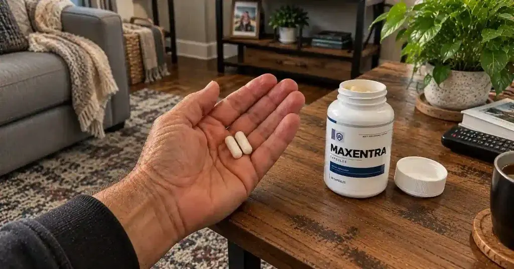 Holding maxentra bottle