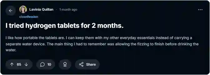 Hydrogen Water Tablets Reddit Reviews
