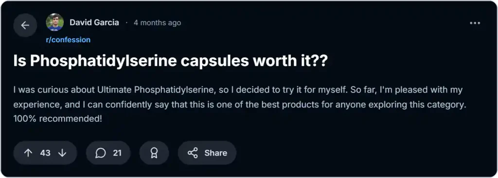 Phosphatidylserine Reddit Reviews