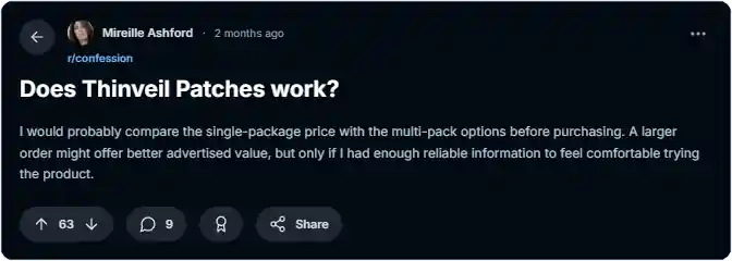 Thinveil Patches Reddit Reviews